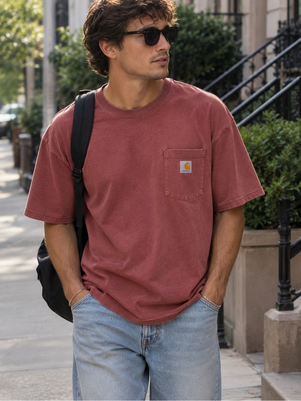 Carhartt Men's Short Sleeve Pocket Tee in Dusty Rose